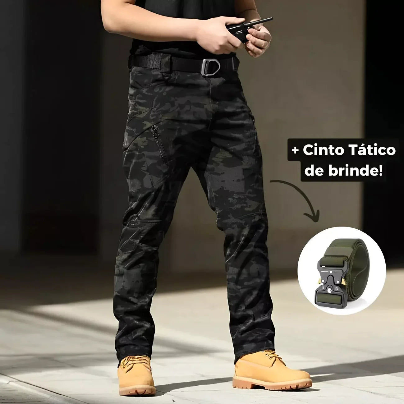 Calça Tática Militar Impermeável com Cinto