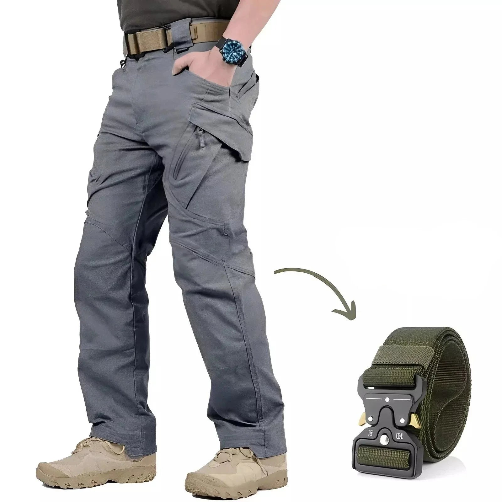 Kit: 2 Calças Tática Militar Impermeável com Cinto
