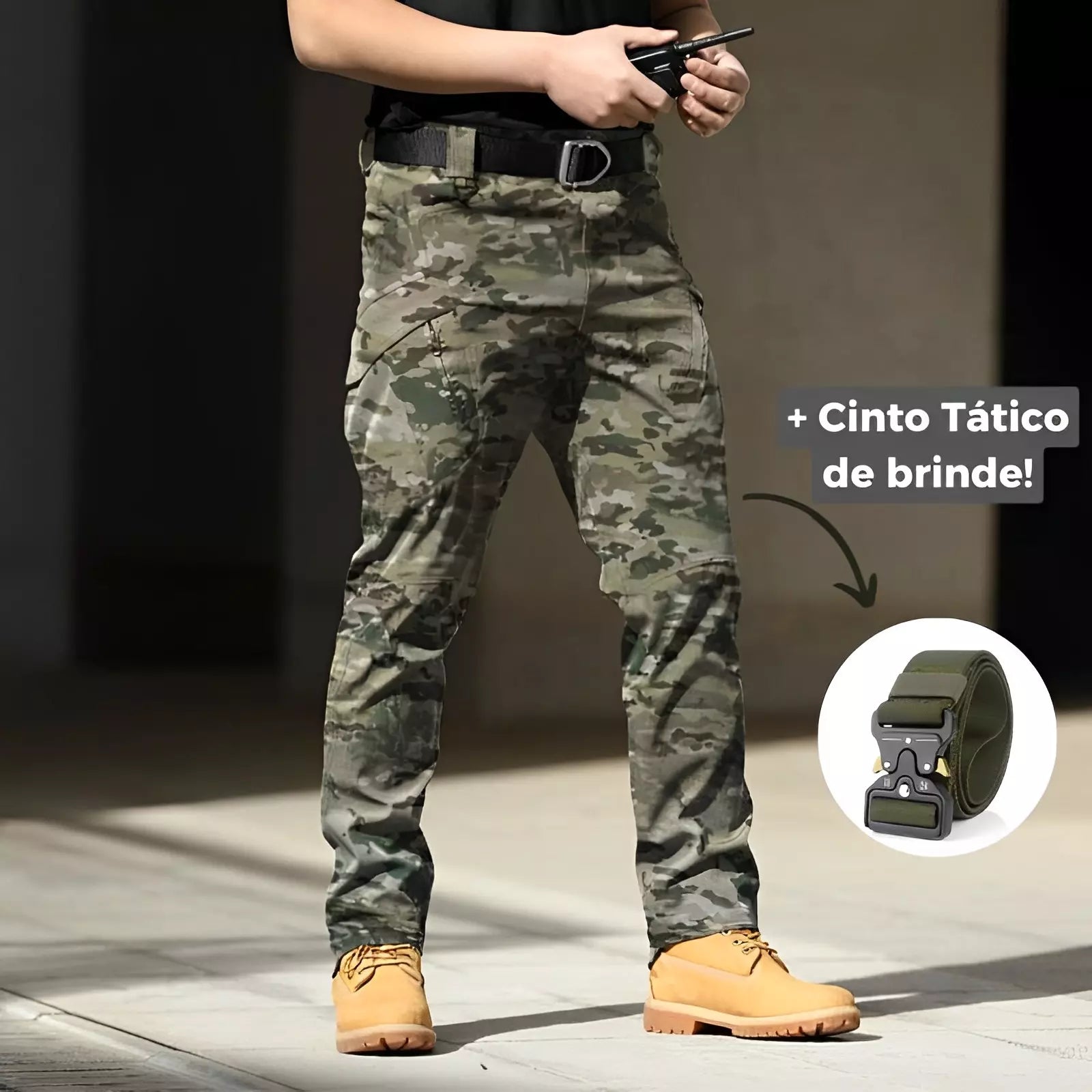 Calça Tática Militar Impermeável com Cinto