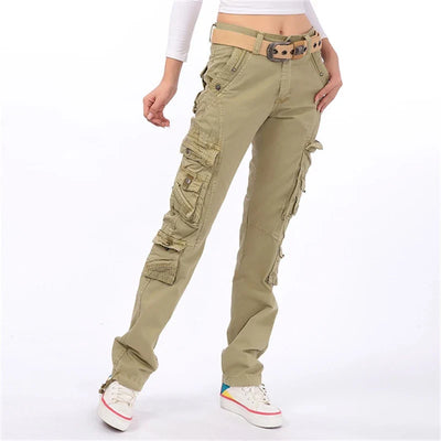 Alta qualidade das mulheres calças de carga casual harem tático militar calças multi bolsos corredores streetwear calças moletom