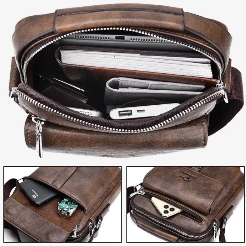 Bolsa de Ombro Masculina com Zíper