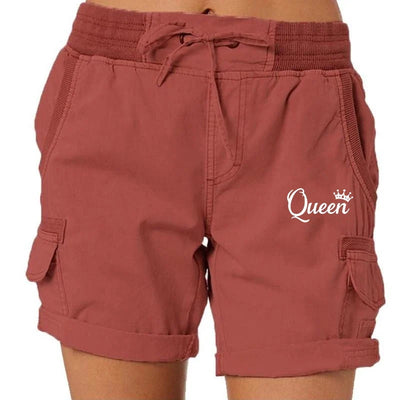 Carga Shorts Casual Cordão Elástico na cintura das Mulheres Impresso Verão Shorts Ativos Shorts Trabalho Caminhadas Ao Ar Livre Legal Praia Shorts