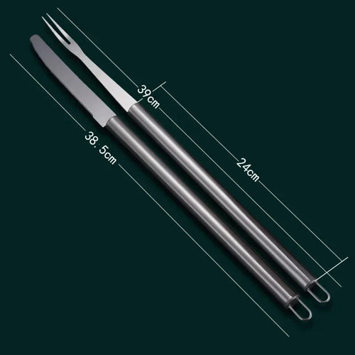 Stainless Steel BBQ Knife and Fork Set