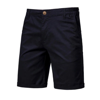 Calça curta de cintura elástica masculina, 100% algodão, monocromática, casual, de negócios, social, alta qualidade, nova, verão 2022