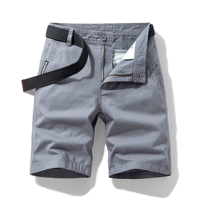Shorts de algodão puro multi bolso masculino, grandes dimensões, solto, reto, perna, cinco pontos, casual, shorts de praia acima do joelho, verão