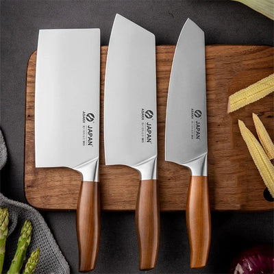 Profissional Japonês Cozinha Chef Knife Set, Carne De Peixe Cortador, Cortador De Legumes, Cutelo De Açougueiro De Aço Inoxidável, com Caixa