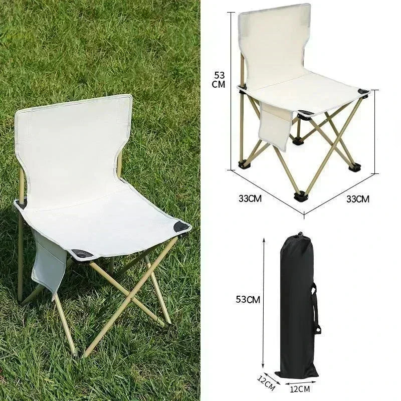 Cadeira dobrável ao ar livre cadeira de acampamento com bolso lateral piquenique oxford pano cadeiras portáteis praia cadeiras de pesca cadeira ao ar livre
