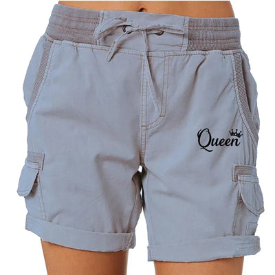 Carga Shorts Casual Cordão Elástico na cintura das Mulheres Impresso Verão Shorts Ativos Shorts Trabalho Caminhadas Ao Ar Livre Legal Praia Shorts
