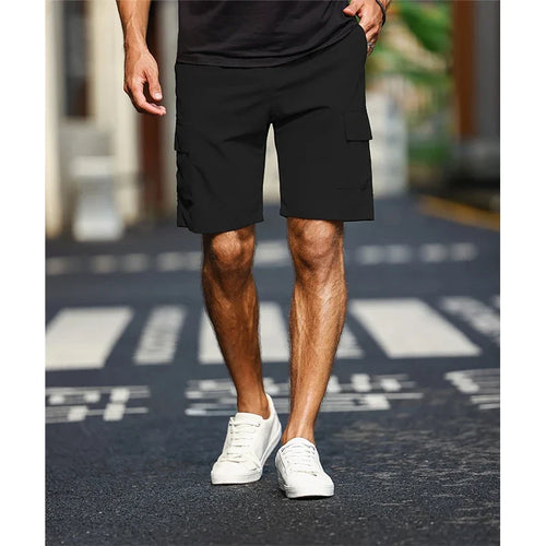 Men's Cargo Shorts with Drawstring and Pockets
