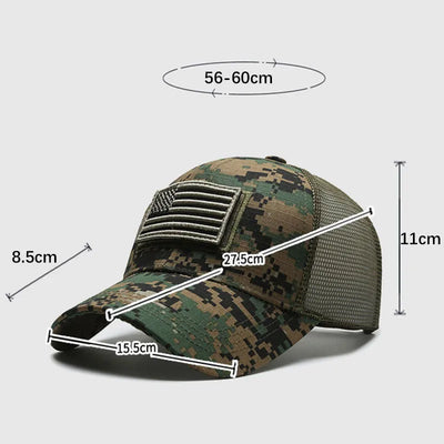 Military Cap with American Flag