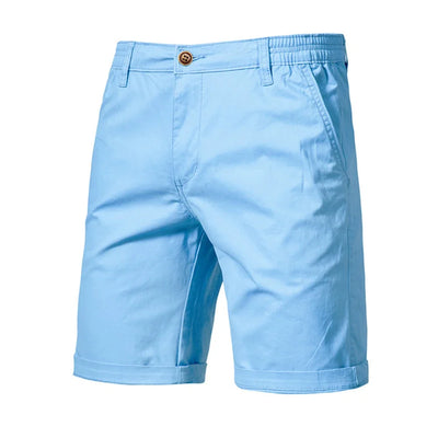 Calça curta de cintura elástica masculina, 100% algodão, monocromática, casual, de negócios, social, alta qualidade, nova, verão 2022