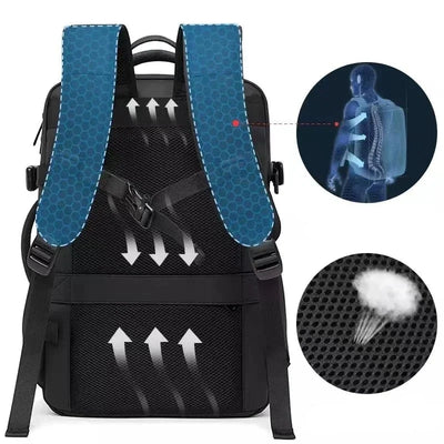 Mochila de Viagem Impermeável com Compartimentos Múltiplos