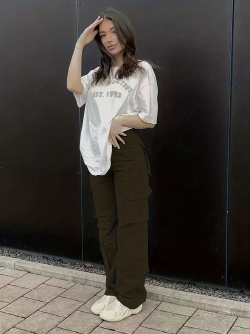Women's High-Waist Y2K Cargo Pants
