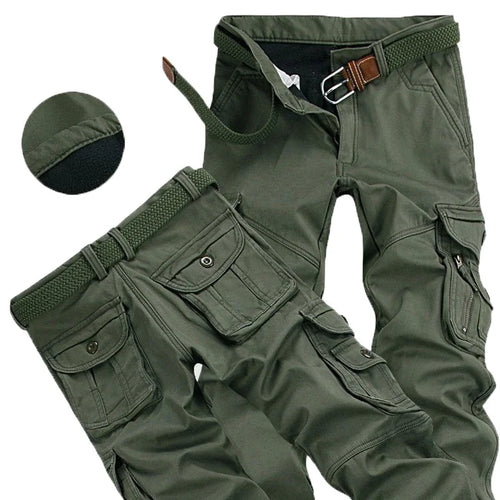 Men's Cargo Pants with Fleece Lining