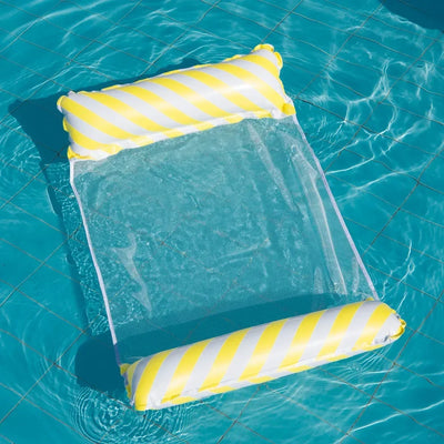 Dobrável listrado inflável Lounge Chair, lazer flutuante camas com encosto líquido, adequado para festas na piscina e praia