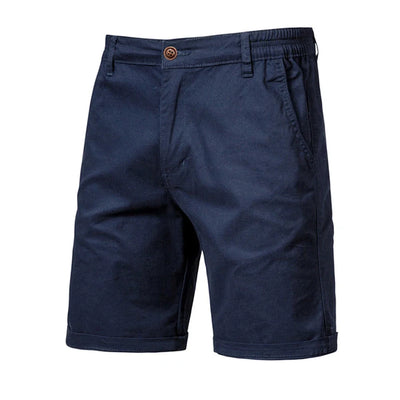 Calça curta de cintura elástica masculina, 100% algodão, monocromática, casual, de negócios, social, alta qualidade, nova, verão 2022