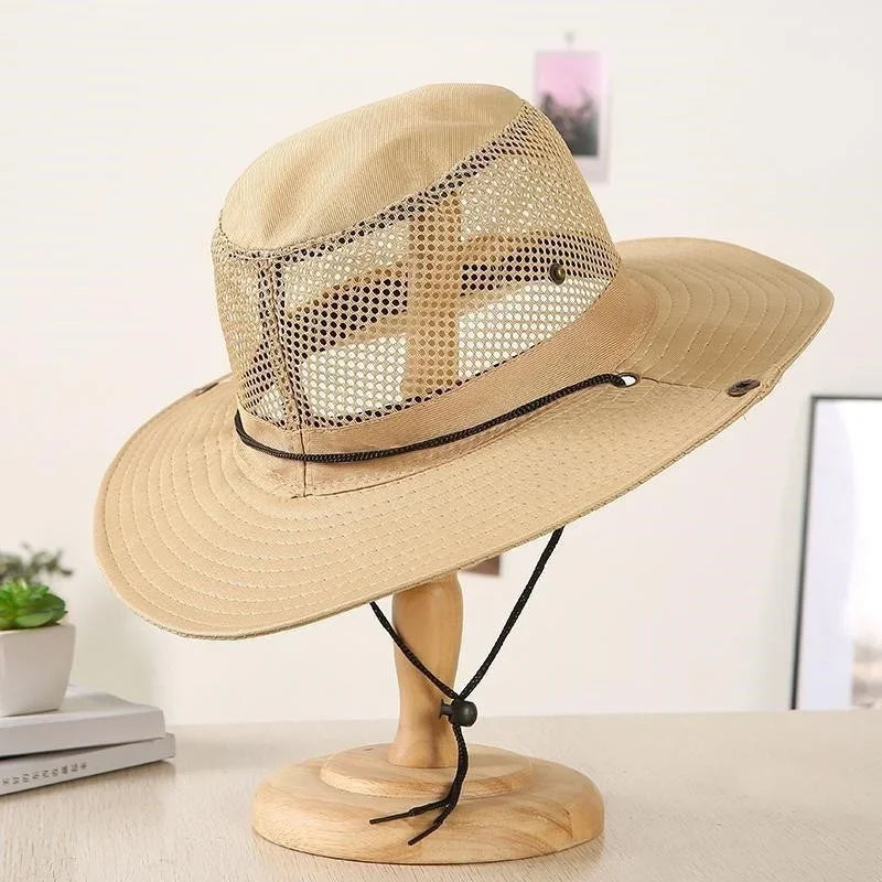 Chapéu de balde respirável para homens, boné de pescador dobrável, sol ao ar livre, bonés de pesca, trekking, praia, vários estilos, verão