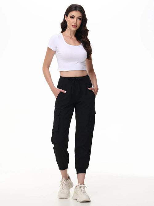 Women's Versatile Pants with Pockets and Elastic Comfort