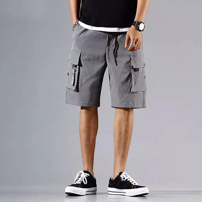 Shorts de trabalho masculinos para esportes e lazer, calções curtos com ajuste solto e cortado, verão 2020