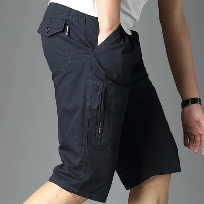 Calção reta de algodão puro masculino, monocromático, solto, de bolso, até o joelho, calça curta com tudo a combinar, casual, moda masculina, verão