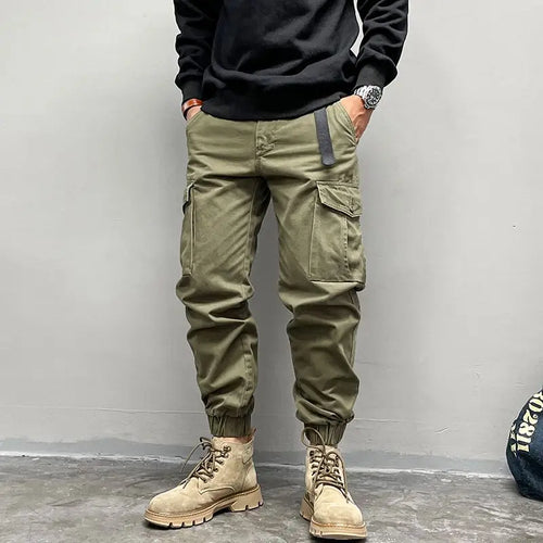 Men's Cargo Pants with Large Pockets and Casual Style