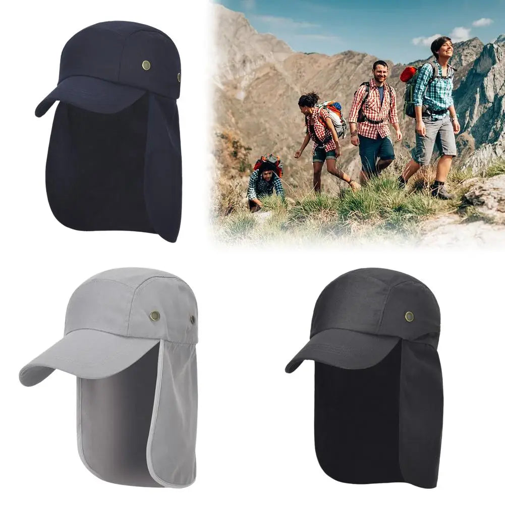 Chapéu de proteção solar ao ar livre para homens e mulheres, caminhadas, viagem, pesca, boné solar com UPF 50 + proteção solar e aba do pescoço