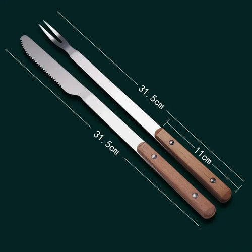 Stainless Steel BBQ Knife and Fork Set