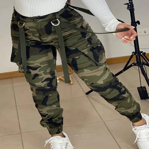 Women's Tactical Cargo Pants with Camouflage Style