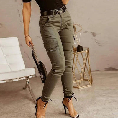 Calças elegantes para mulheres, calças lápis, calças casuais, roupas slim fit, corredores, streetwear, moda outono