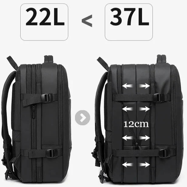 Mochila de Viagem Impermeável com Compartimentos Múltiplos