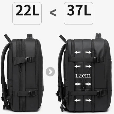 Mochila de Viagem Impermeável com Compartimentos Múltiplos