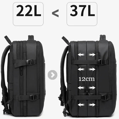 Mochila de Viagem Impermeável com Compartimentos Múltiplos