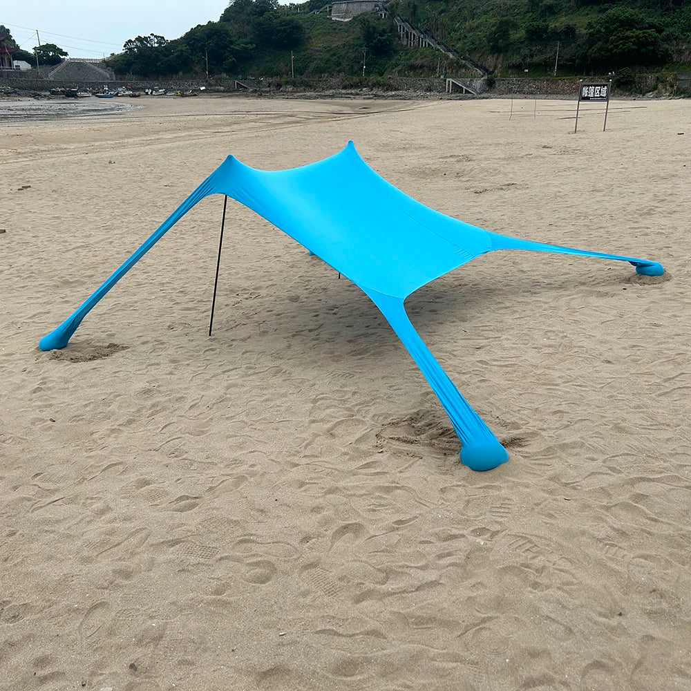 Barraca de praia portátil ao ar livre, abrigo solar, barracas de acampamento, barraca de praia de uma peça, UPF50 +, tenda familiar