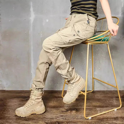 Calça masculina de perna larga texturizada, roupa casual solta, calça pendurada, primavera e outono