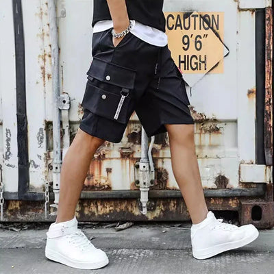 Shorts de trabalho masculinos para esportes e lazer, calções curtos com ajuste solto e cortado, verão 2020