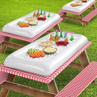 Bar inflável e bandeja de gelo, Recipientes de alimentos e bebidas, Churrasco Piquenique Piscina Party Supplies, Buffet Salad Food and Drinks Bandeja