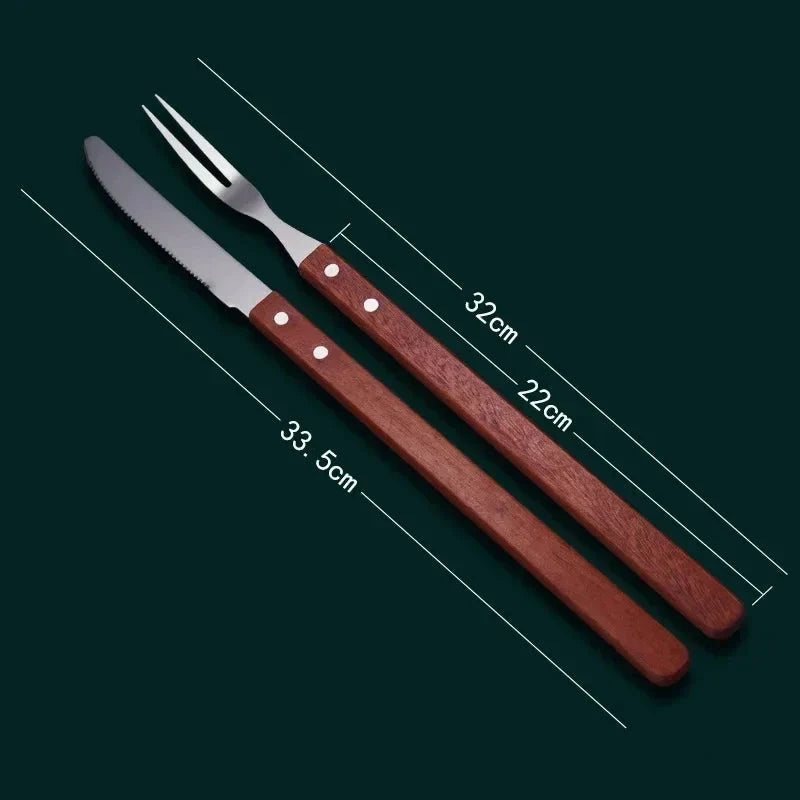 Aço inoxidável assado cordeiro faca e garfo conjunto assado cordeiro inteiro churrasco ferramenta acessórios da cozinha churrasco espetos