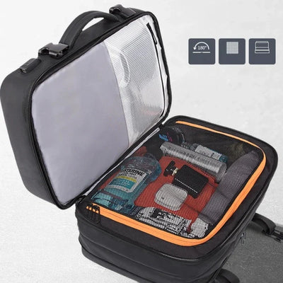 Mochila de Viagem Impermeável com Compartimentos Múltiplos