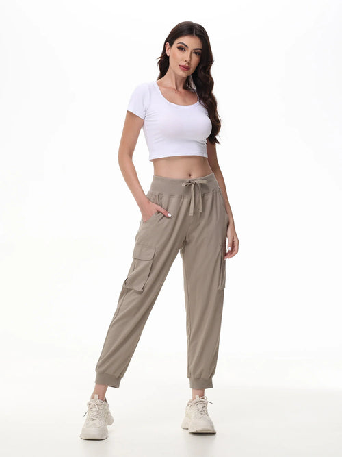 Women's Versatile Pants with Pockets and Elastic Comfort