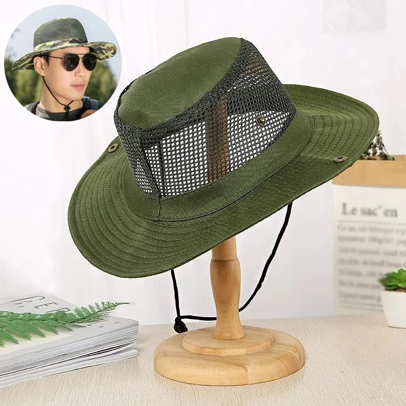 Chapéu de balde respirável para homens, boné de pescador dobrável, sol ao ar livre, bonés de pesca, trekking, praia, vários estilos, verão