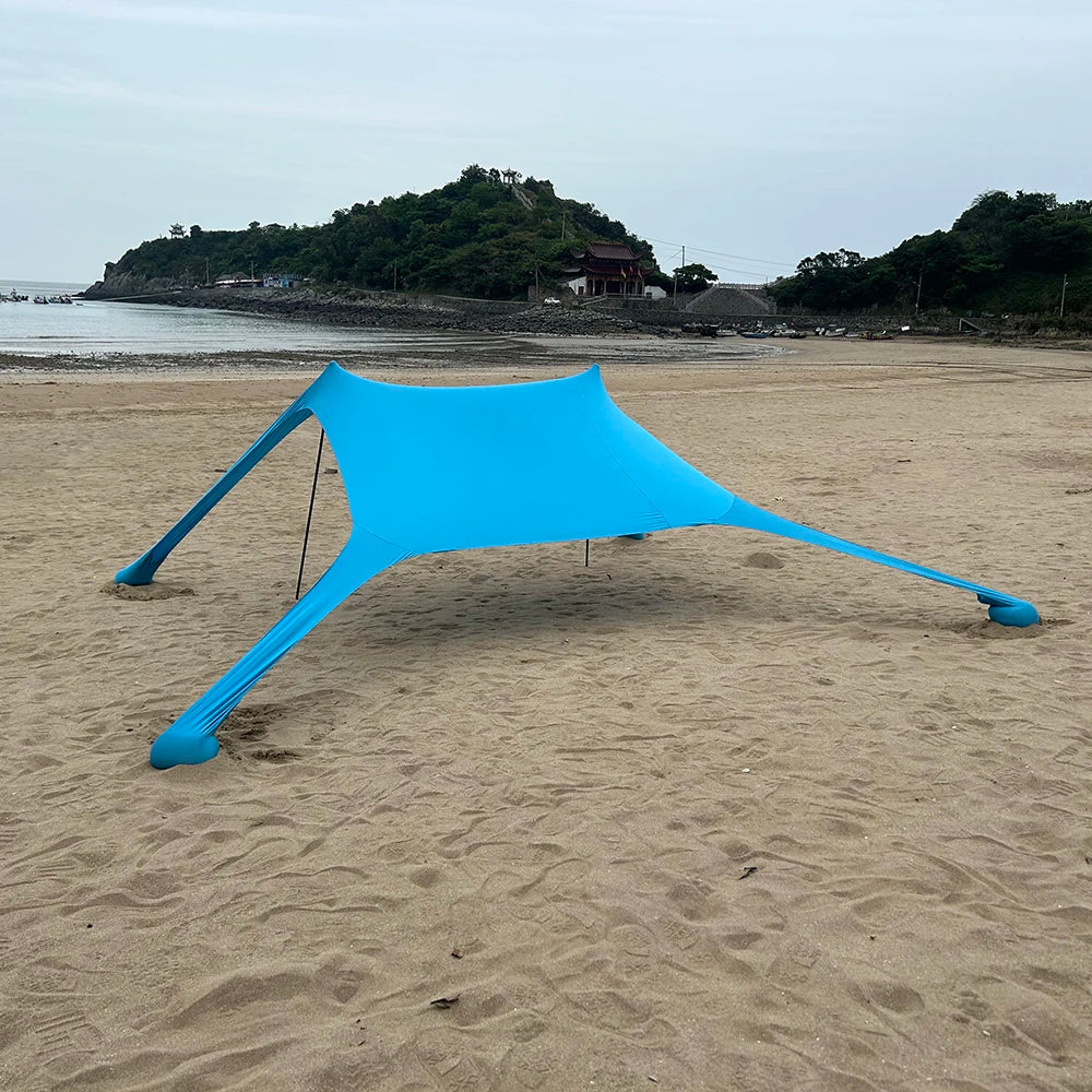 Barraca de praia portátil ao ar livre, abrigo solar, barracas de acampamento, barraca de praia de uma peça, UPF50 +, tenda familiar