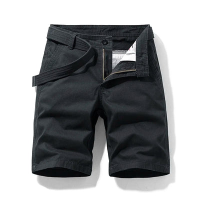 Shorts de algodão puro multi bolso masculino, grandes dimensões, solto, reto, perna, cinco pontos, casual, shorts de praia acima do joelho, verão