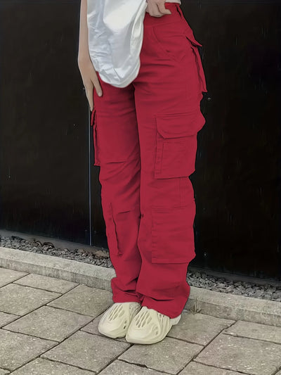 Calça jeans de cintura alta feminina, jeans casual, rua, estilo hip-hop, na moda, Y2K