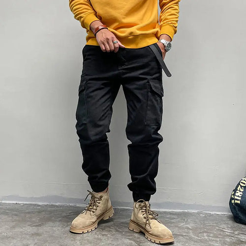 Men's Cargo Pants with Large Pockets and Casual Style