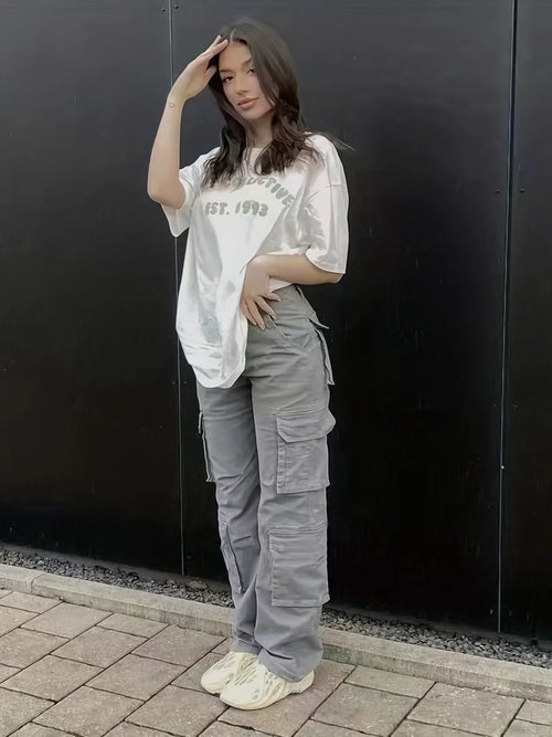Women's High-Waist Y2K Cargo Pants