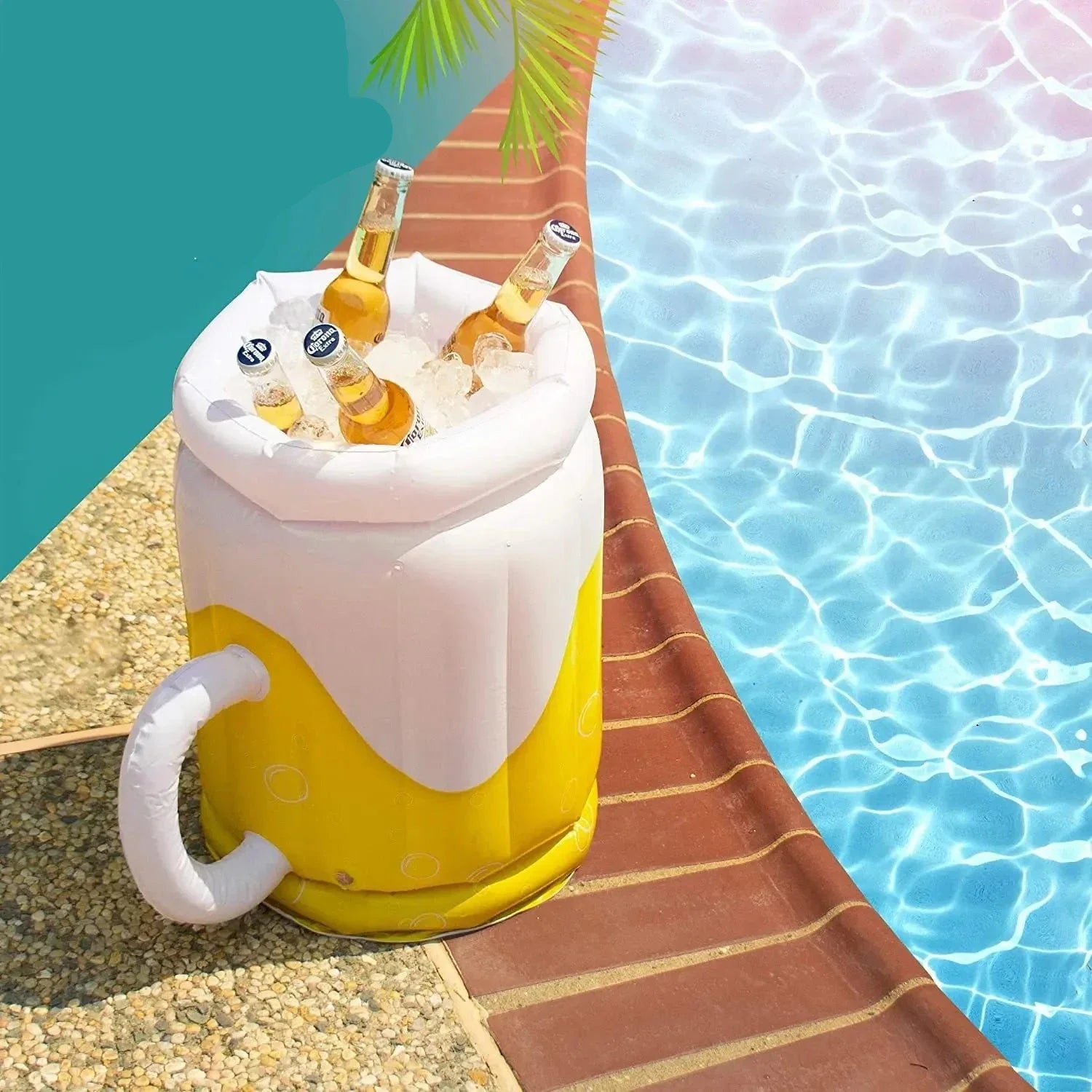 Balde de gelo inflável em pvc, verão, bebidas frescas, bandeja de gelo, piscina, esportes aquáticos, balde de armazenamento de hidratação, caneca de cerveja, modelo de colchões de ar