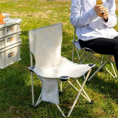Cadeira dobrável ao ar livre cadeira de acampamento com bolso lateral piquenique oxford pano cadeiras portáteis praia cadeiras de pesca cadeira ao ar livre