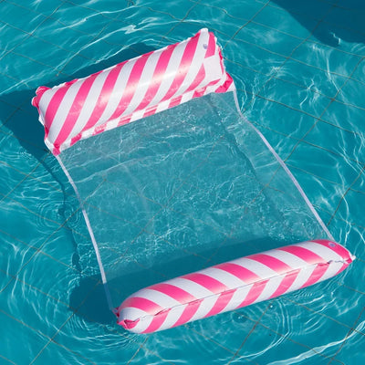 Dobrável listrado inflável Lounge Chair, lazer flutuante camas com encosto líquido, adequado para festas na piscina e praia