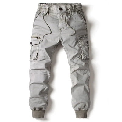 Calças cáqui de bolso múltiplo para homens, corredores táticos casuais, calças pretas do exército, roupa de algodão, moda, nova, 2024