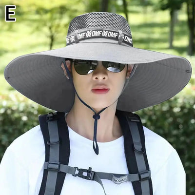 Chapéu de sol grande para homens e mulheres, proteção UV, chapéu de pescador, boné de pesca ao ar livre e boné de praia, verão